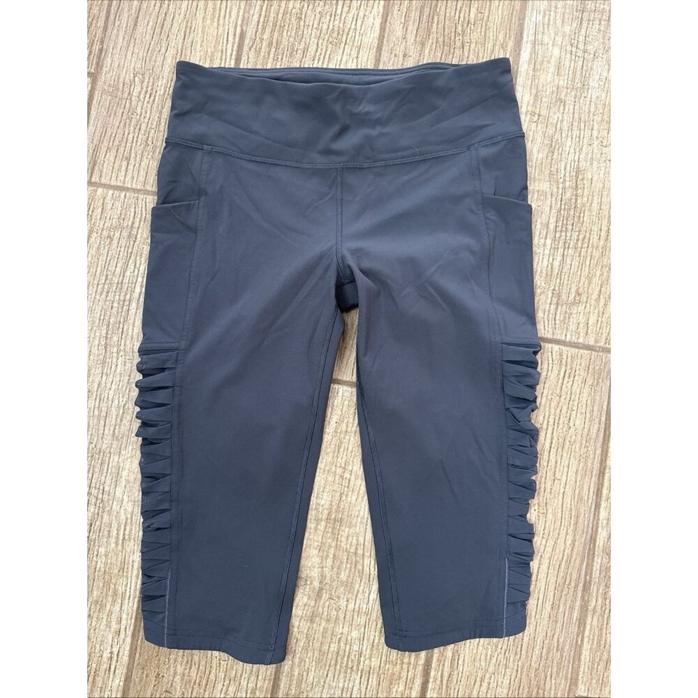 Lululemon Leggings Womens 10 Sharp Turns Crop 17" Grey Yoga Run Workout Gym